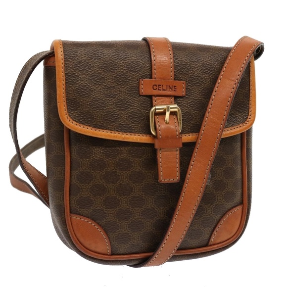 CELINE Macadam Canvas Shoulder Bag PVC Brown Auth ep3998 - Picture 1 of 16